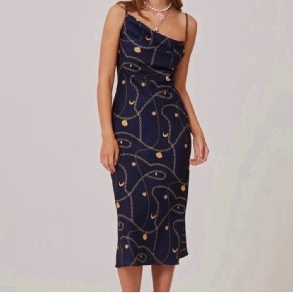 Finders Keepers Navy Chain Charms Dress Size 4